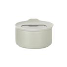 Pote Redondo de cerâmica - Tampa de Vidro - 200ml - FIKA ONE - Cor Branco