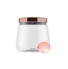 Pote Redondo de Plástico com Tampa de Rosca Metalizado Rose Gold 1.2LT