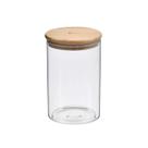 Pote Redondo de Vidro com Tampa de Bambu 1,5 Litros Kenya