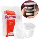 Pote Redondo Marmita Microondas e Freezer Prafesta 145ml Com Tampa - Pct 24 Unidades