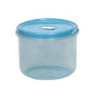 Pote Redondo Para Micro-ondas E Freezer Com Válvula 1l - Linha Wave Plasvale Azul