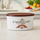 Pote Redondo Premium Branco Tampa Marrom 500ml C0450 Pote Redondo Premium Branco Tampa Marrom 500ml C0450