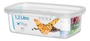 Pote Retangular Alimento 1,2l Armazenamento Bpa Free Multiuso