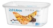 Pote Retangular Alimento 2l Armazenamento Bpa Free Multiuso
