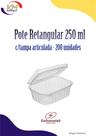 Pote retangular c/tampa articulada 250 ml c/200 unid. - Galvanotek (2146)