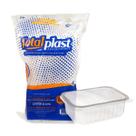 Pote Retangular Com Tampa 500ml Marmita Fit 24und Totalplast