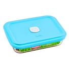Pote Retangular Facilita 750ml com Tampa Azul - Marinex Pote Retangular Facilita 750ml com Tampa Azul - Marinex