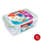Pote Retangular Hermético em Polipropileno Transparente Hermetic Ware 1 Litro - LigBrin