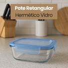 Pote Retangular Hermético Vidro 370ml Pote Retangular Hermético Vidro 370ml