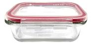 Pote Retangular Hermético Vidro Com Tampa - Cor Transparente