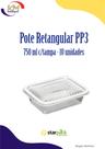 Pote retangular PP3 c/tampa 750 ml c/10 unid. - Starpack - embalagem freezer e microondas (16078) Pote retangular PP3 c/tampa 750 ml c/10 unid. - Starpack - embalagem freezer e microondas (16078)