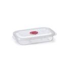 Pote Retangular Transparente Raso Com Válvula 460 ML