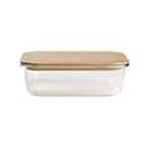 Pote Retangular Vidro e Bambu 1L - ACASA