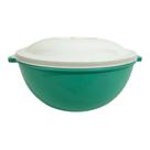 Pote Saladeira 3L Verde com Tampa - Bacia Salada Cozinha Plástico FREE BPA