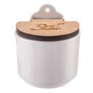 Pote Saleiro Porcelana Médio Com Tampa 12 cm