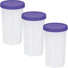 Pote Sextavado Porta Alimento Tampa De Rosca 650Ml 3 Peças Pote Sextavado Porta Alimento Tampa De Rosca 650Ml 3 Peças