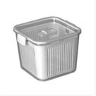 Pote Slim Multiuso Hermético Quadrado Com Cesto 2030ml Cor Cinza