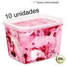 Pote sorvete 2 litros transparente 10 unidades c/ tampa alta vedação BP Potes