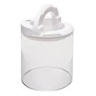 Pote Tampa Plástica Bege 14cm Vidro Boro