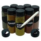 Pote Tempero Kit 8 Potes + 8 Etiquetas Adesivas Tampa Dupla