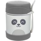 Pote Térmico Com Talher Infantil Buba Gumy Off White Cinza 320ml Baby Papinha Unissex Menino Menina