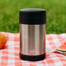 Pote térmico Thermos Preto 470ml, com colher inox, unissex