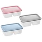 Pote Transparente com 2 Divisória Com Tampa 1100ML - Retangular multiuso Divisao Quadrada - 01 Peça - PANAMI
