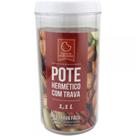 Pote Trava Hermetico Plastico Circular 1200ML