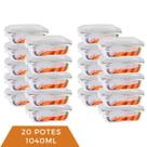 Pote Vidro 1520ML Vai ao Forno Microondas c/Tampa 20 Unidade
