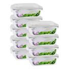 Pote Vidro 640ml Marmita Tampa Hermética 4 Travas 9 unidades