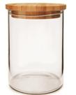 Pote Vidro 750ml 10x12,5cm Tampa Bambu