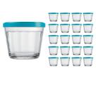 Pote Vidro Americano C/Tampa Cores Cereal Bolacha 150ml 20Un