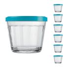 Pote Vidro Americano C/Tampa Cores Cereal Bolacha 150ml 6Un