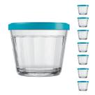 Pote Vidro Americano C/Tampa Cores Cereal Bolacha 150ml 7Un Pote Vidro Americano C/Tampa Cores Cereal Bolacha 150ml 7Un
