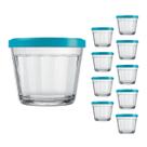 Pote Vidro Americano C/Tampa Cores Cereal Bolacha 150ml 9Un