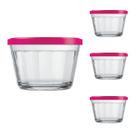 Pote Vidro Americano C/Tampa Cores Cereal Bolacha 350ml 3Un Pote Vidro Americano C/Tampa Cores Cereal Bolacha 350ml 3Un