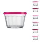 Pote Vidro Americano C/Tampa Cores Cereal Bolacha 350ml 6Un