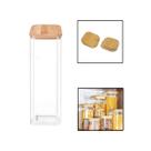 Pote Vidro Borossilicato 2400ml Quadrado Grande Tampa Bambu Pote Vidro Borossilicato 2400ml Quadrado Grande Tampa Bambu