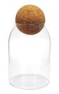 Pote Vidro Borossilicato Transparente c/ Tampa Cortiça 400ml