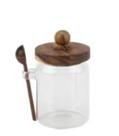 Pote Vidro c/ Tampa e Colher de Madeira Acácia 570ml Pote Vidro c/ Tampa e Colher de Madeira Acácia 570ml
