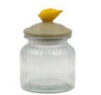 Pote Vidro Canelado Limone Transparente 600ml