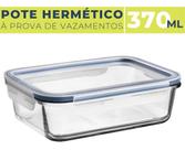 Pote Vidro Hermético 370ml Tampa Plástica e Vedação BPA FREE