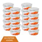 Pote Vidro Hermético Mantimentos Tampa 4 Travas 400ml 20 Unid