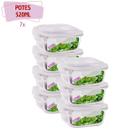Pote Vidro Hermético Marmita Tampa 4 Travas 520ml 7 Unidades Pote Vidro Hermético Marmita Tampa 4 Travas 520ml 7 Unidades