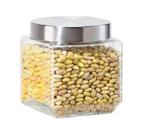 Pote Vidro Liso Quadrado 600ml Tampa Rosca Inox Hermético Porta Tempero Mantimento Cozinha Marmita