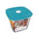 Pote Vidro Quadrado Alto Facilita Com Tampa 1L Marinex 1Un