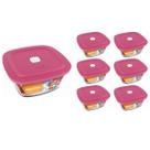 Pote Vidro Quadrado Facilita C/ Tampa 500ml Marinex 6Un