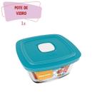 Pote Vidro Quadrado Facilita Vap Com Tampa 1L Marinex 1Un