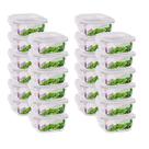 Pote Vidro Tampa Hermética Quadrado 320ml Papinha 24 Unidades