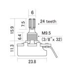 Potenciômetro B250K Instrumentos/Equipamentos CTS-B250-S F035